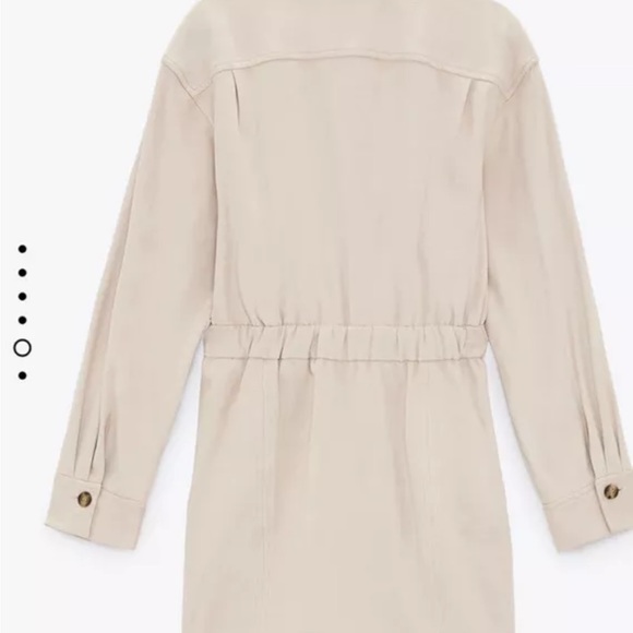 NWOT | Zara Faux Suede Button Up Mini Dress - Tan - Medium - Picture 9 of 10